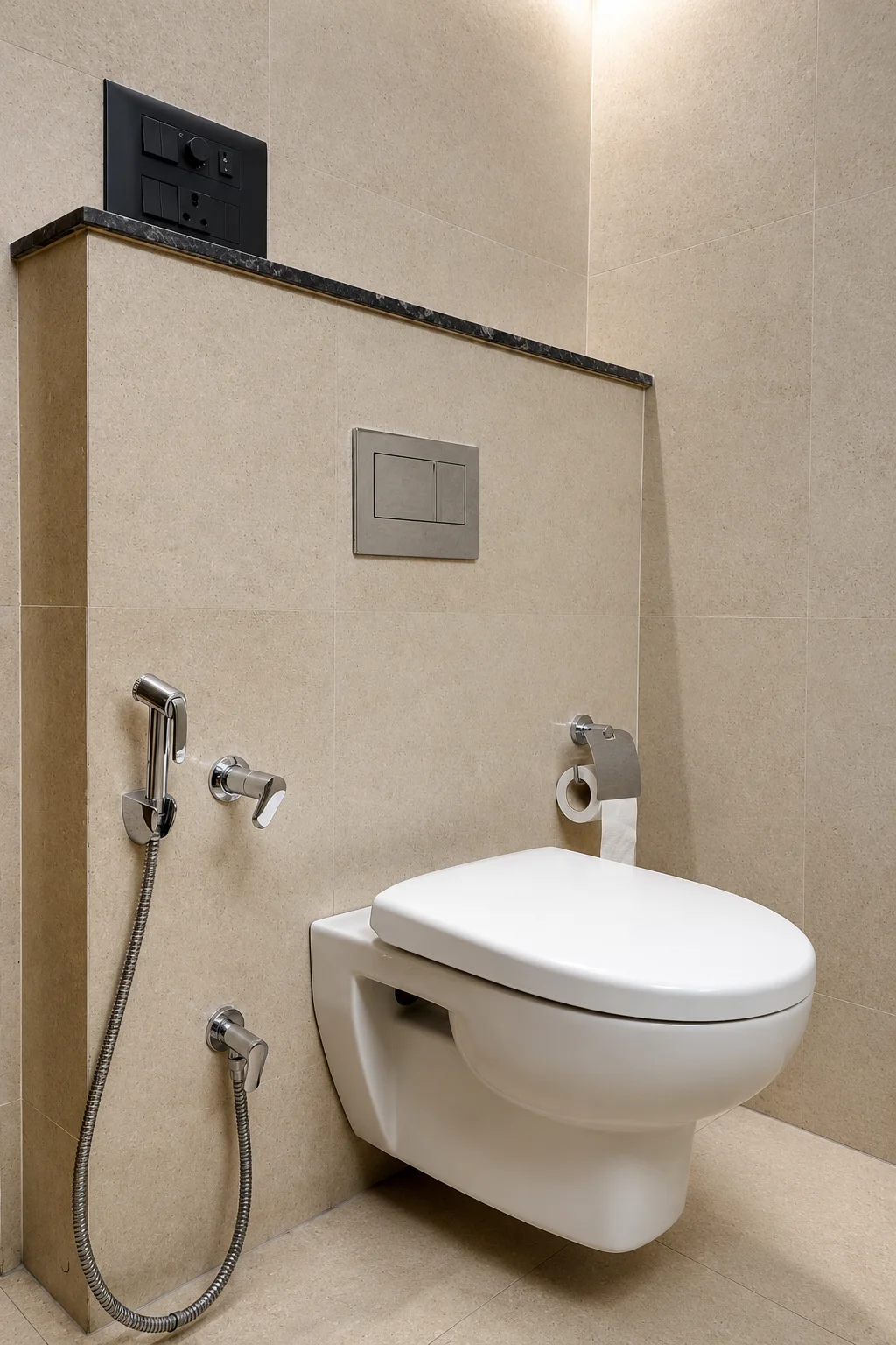 Premium luxury bath fittings and geyser connectivity at our Dehradun homestay